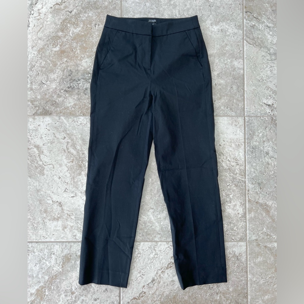 J. Crew NWT ‘Kate’ Straight-leg High Waist Pant in Four-Season Stretch, Black, 0